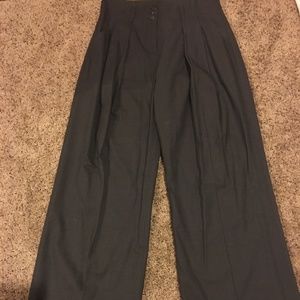 High Waisted Charcoal Triple Pleat Pants